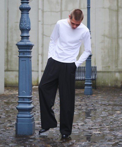 Regen Glanz（レーゲングランツ）の「2 tuck straight slacks / ツータックストレートスラックス（スラックス・メンズ・グレー/ブラック・LARGE/SMALL/MEDIUM）」の6枚目の写真