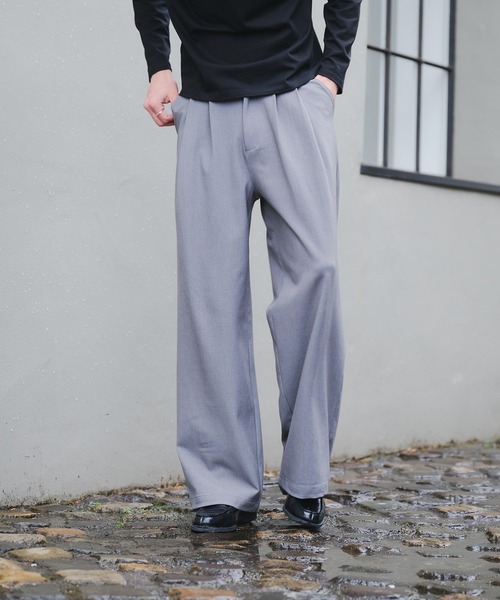 Regen Glanz（レーゲングランツ）の「2 tuck straight slacks / ツータックストレートスラックス（スラックス・メンズ・グレー/ブラック・LARGE/SMALL/MEDIUM）」の8枚目の写真