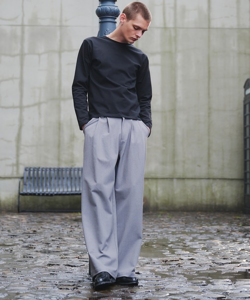 Regen Glanz（レーゲングランツ）の「2 tuck straight slacks / ツータックストレートスラックス（スラックス・メンズ・グレー/ブラック・LARGE/SMALL/MEDIUM）」の11枚目の写真