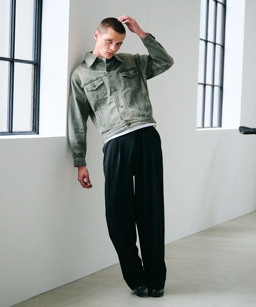 Regen Glanz(レーゲングランツ)の「2 tuck straight slacks / ツータックストレートスラックス(スラックス・メンズ・グレー/ブラック・LARGE/SMALL/MEDIUM)」の22枚目の写真