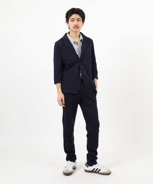 Relation（リレーション）の「ポンチ長袖＆7分袖JK　テーパードPTセットアップ（セットアップ・メンズ・ネイビー系/グレー/ブラック系/ハウンドトゥース/チャコール/ネイビー/ブラック/グレー系/チャコールグレー・XL-Short/XL-Long/M-Long/L-Long/M-Short/L-Short）」の8枚目の写真