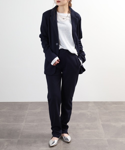 Relation（リレーション）の「ポンチ長袖＆7分袖JK　テーパードPTセットアップ（セットアップ・メンズ・ネイビー系/グレー/ブラック系/ハウンドトゥース/チャコール/ネイビー/ブラック/グレー系/チャコールグレー・XL-Short/XL-Long/M-Long/L-Long/M-Short/L-Short）」の7枚目の写真