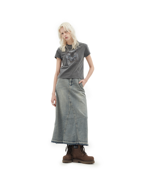 DEFGARMENTS（デフグラメンツ）の「DRAW DENIM LONG SKIRT [INDIGO]（スカート・レディース・その他・SMALL/MEDIUM）」の3枚目の写真