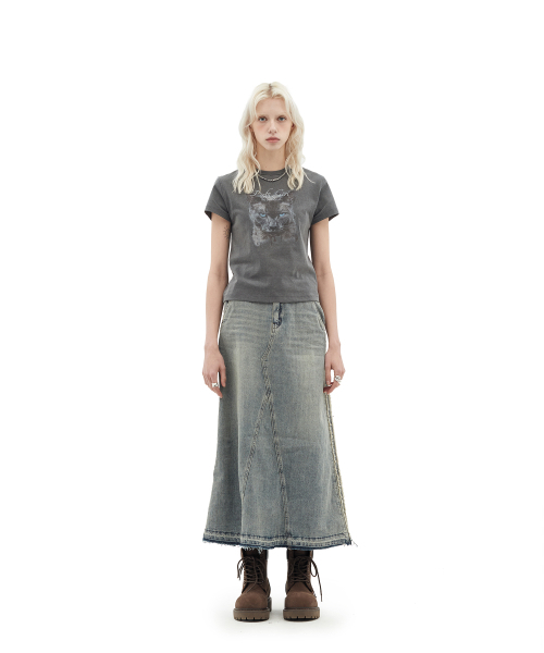 DEFGARMENTS（デフグラメンツ）の「DRAW DENIM LONG SKIRT [INDIGO]（スカート・レディース・その他・SMALL/MEDIUM）」の4枚目の写真