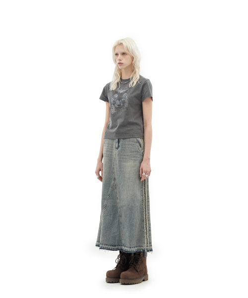 DEFGARMENTS（デフグラメンツ）の「DRAW DENIM LONG SKIRT [INDIGO]（スカート・レディース・その他・SMALL/MEDIUM）」の5枚目の写真