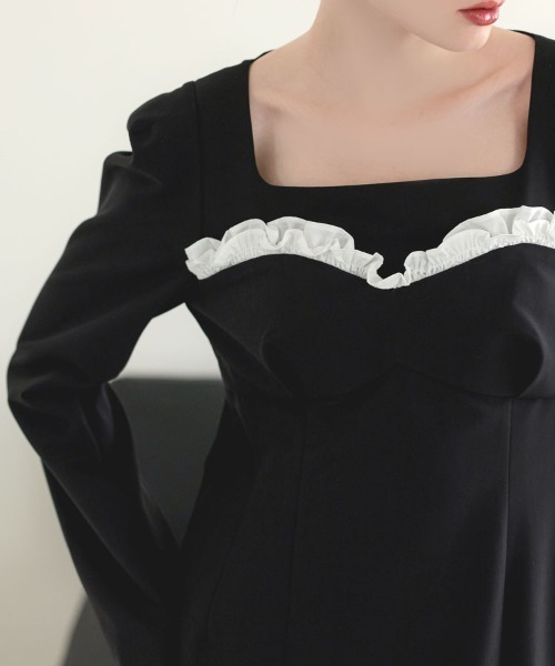 DONOBAN(ドノバン)の「【ANDRESD】frills trim long dress 結婚式 ワンピース パーティードレス オケージョンドレス お呼ばれ 二次会 成人式 同窓会(ドレス・レディース・ブラック/グレー・S/M/L)」の18枚目の写真