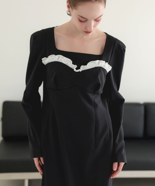 DONOBAN(ドノバン)の「【ANDRESD】frills trim long dress 結婚式 ワンピース パーティードレス オケージョンドレス お呼ばれ 二次会 成人式 同窓会(ドレス・レディース・ブラック/グレー・S/M/L)」の19枚目の写真