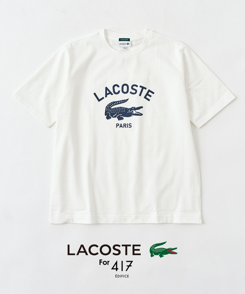 LACOSTE（ラコステ）の「【LACOSTE / ラコステ】 417別注 Print Tシャツ（Tシャツ/カットソー・メンズ・ブラック/ブルー/ベージュ/グリーン・LARGE/MEDIUM/SMALL）」の4枚目の写真