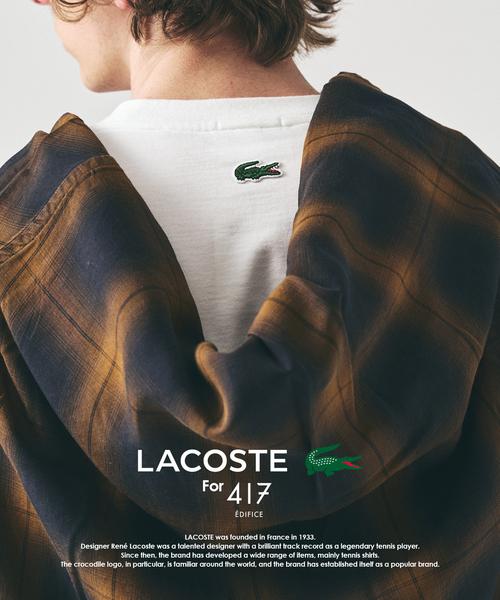 LACOSTE（ラコステ）の「【LACOSTE / ラコステ】 417別注 Print Tシャツ（Tシャツ/カットソー・メンズ・ブラック/ブルー/ベージュ/グリーン・LARGE/MEDIUM/SMALL）」の6枚目の写真
