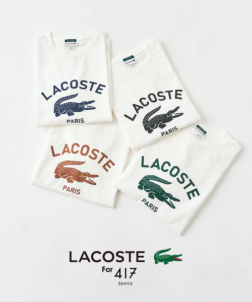 LACOSTE（ラコステ）の「【LACOSTE / ラコステ】 417別注 Print Tシャツ（Tシャツ/カットソー・メンズ・ブラック/ブルー/ベージュ/グリーン・LARGE/MEDIUM/SMALL）」の7枚目の写真