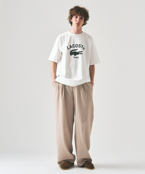 LACOSTE（ラコステ）の「【LACOSTE / ラコステ】 417別注 Print Tシャツ（Tシャツ/カットソー・メンズ・ブラック/ブルー/ベージュ/グリーン・LARGE/MEDIUM/SMALL）」の9枚目の写真