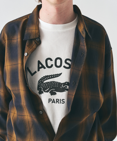 LACOSTE（ラコステ）の「【LACOSTE / ラコステ】 417別注 Print Tシャツ（Tシャツ/カットソー・メンズ・ブラック/ブルー/ベージュ/グリーン・LARGE/MEDIUM/SMALL）」の19枚目の写真