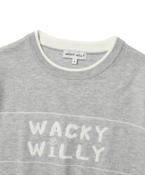 Wacky WiLLy(ワッキーウィリー)の「ウィメンズタイポグラフィック配色半袖ニットグレー(ニット/セーター・レディース・その他・SMALL/MEDIUM)」の4枚目の写真