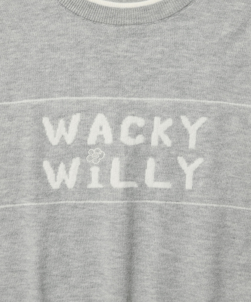 Wacky WiLLy(ワッキーウィリー)の「ウィメンズタイポグラフィック配色半袖ニットグレー(ニット/セーター・レディース・その他・SMALL/MEDIUM)」の5枚目の写真