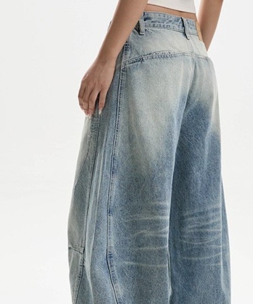 gossip!ロサンゼルス(ゴシップロサンゼルス)の「フェード加工 ワイドレッグデニムパンツ(デニムパンツ・レディース・インディゴブルー・FREE)」の11枚目の写真