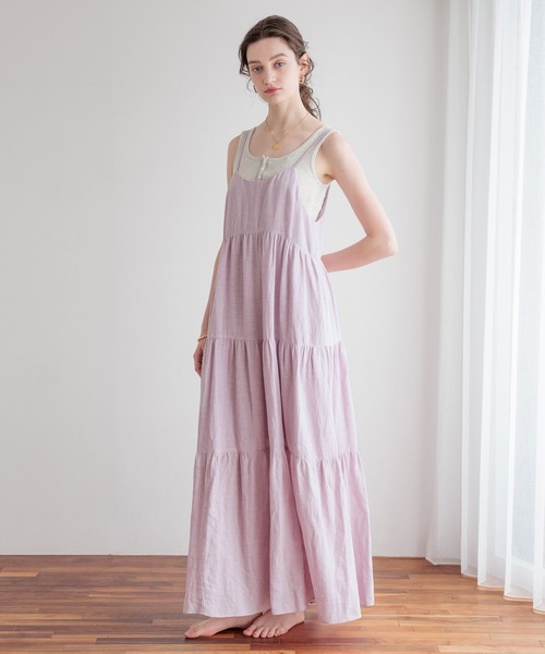 bijorie(ビジュリィ)の「【bijorie】ティアードキャミワンピース(ワンピース・レディース・ブラウン系/ブルー系/ライラック・FREE)」の14枚目の写真