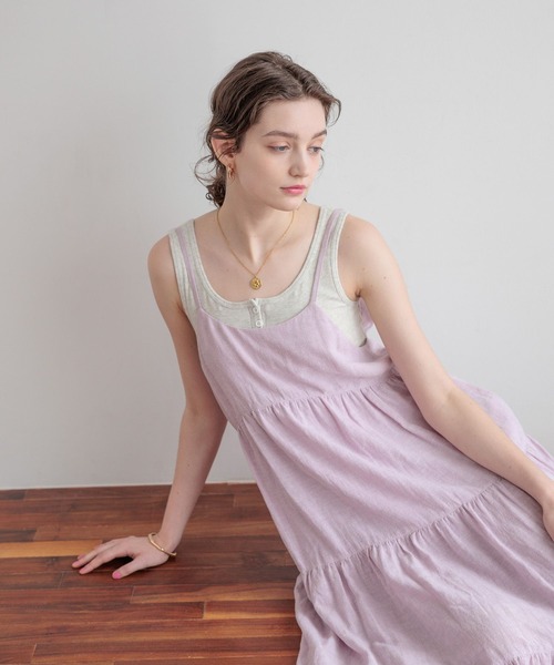 bijorie(ビジュリィ)の「【bijorie】ティアードキャミワンピース(ワンピース・レディース・ブラウン系/ブルー系/ライラック・FREE)」の17枚目の写真