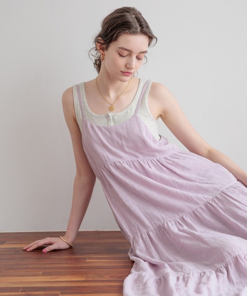 bijorie(ビジュリィ)の「【bijorie】ティアードキャミワンピース(ワンピース・レディース・ブラウン系/ブルー系/ライラック・FREE)」の18枚目の写真