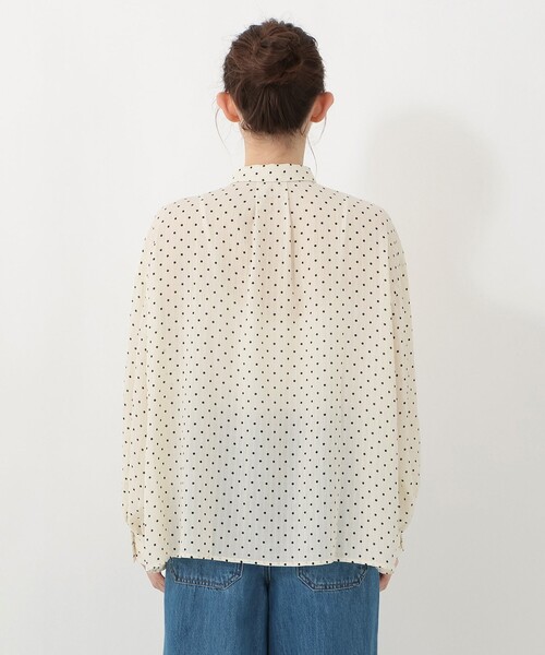 Afternoon Tea(アフタヌーンティー)の「ドット襟付きブラウス(シャツ/ブラウス・レディース・ブラック/アイボリー・MEDIUM)」の3枚目の写真