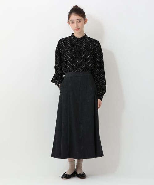 Afternoon Tea(アフタヌーンティー)の「ドット襟付きブラウス(シャツ/ブラウス・レディース・ブラック/アイボリー・MEDIUM)」の8枚目の写真