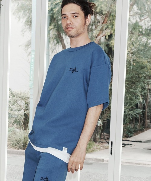 No Rain No Rainbow(ノーレインノーレインボー)の「mt10385-cardboard knit T-shirt with two-tone embroidery Tシャツ(NR26S-19)(Tシャツ/カットソー・メンズ・ホワイト/ブルー/ブラック・XL/L/M/S)」の16枚目の写真