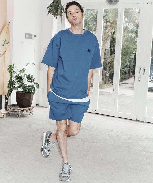 No Rain No Rainbow(ノーレインノーレインボー)の「mt10385-cardboard knit T-shirt with two-tone embroidery Tシャツ(NR26S-19)(Tシャツ/カットソー・メンズ・ホワイト/ブルー/ブラック・XL/L/M/S)」の18枚目の写真