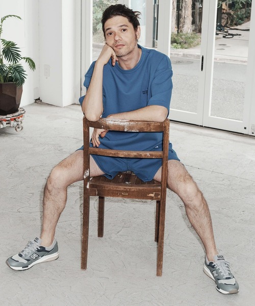 No Rain No Rainbow(ノーレインノーレインボー)の「mt10385-cardboard knit T-shirt with two-tone embroidery Tシャツ(NR26S-19)(Tシャツ/カットソー・メンズ・ホワイト/ブルー/ブラック・XL/L/M/S)」の21枚目の写真