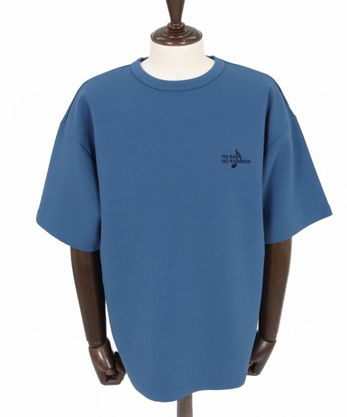 No Rain No Rainbow(ノーレインノーレインボー)の「mt10385-cardboard knit T-shirt with two-tone embroidery Tシャツ(NR26S-19)(Tシャツ/カットソー・メンズ・ホワイト/ブルー/ブラック・XL/L/M/S)」の9枚目の写真