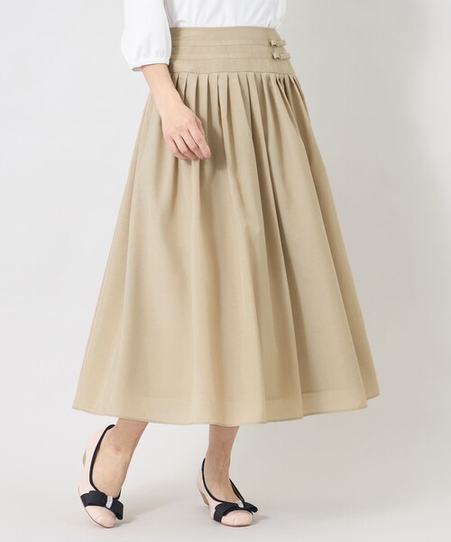 TO BE CHIC(トゥー ビー シック)の「ブライトクロスリボンタック スカート(スカート・レディース・ブラック/ピンク系その他2/ベージュ・40)」の2枚目の写真