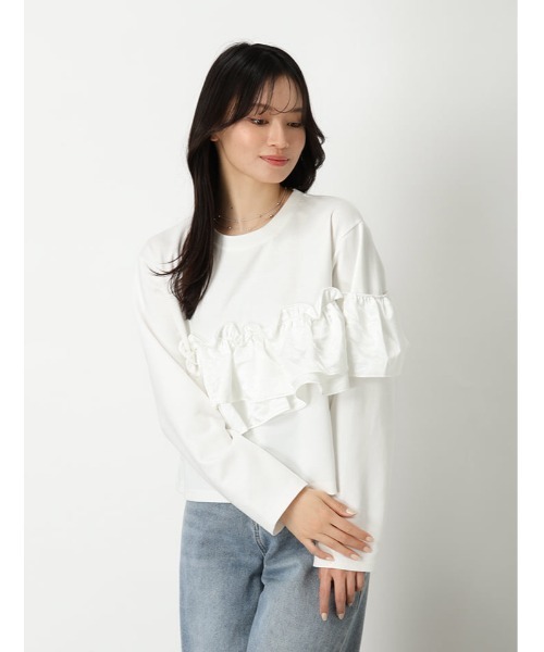 fifth(フィフス)の「アシンメトリーフリルプルオーバー(Tシャツ/カットソー・レディース・ホワイト/ブラック・M)」の10枚目の写真