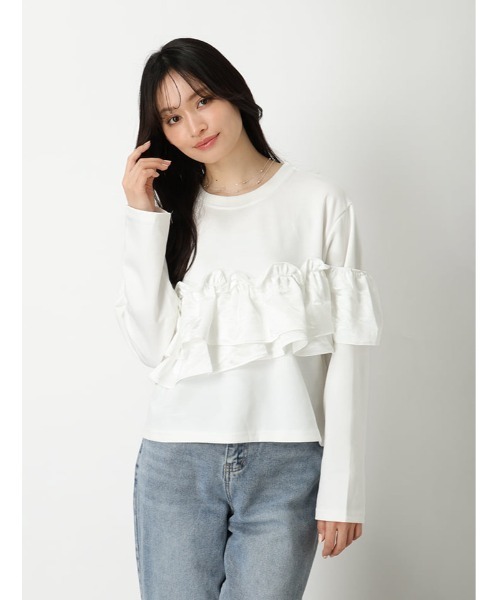 fifth(フィフス)の「アシンメトリーフリルプルオーバー(Tシャツ/カットソー・レディース・ホワイト/ブラック・M)」の11枚目の写真