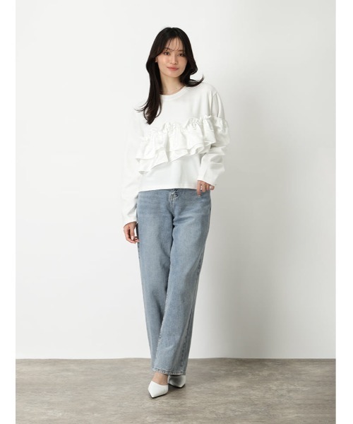 fifth(フィフス)の「アシンメトリーフリルプルオーバー(Tシャツ/カットソー・レディース・ホワイト/ブラック・M)」の12枚目の写真