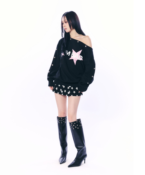 SETUP-EXE(セットアップイーエックスイー)の「STUDDED SLEEVE MTM / BLACK(スウェット・レディース・その他・OS)」の3枚目の写真