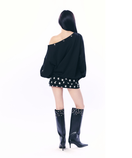 SETUP-EXE(セットアップイーエックスイー)の「STUDDED SLEEVE MTM / BLACK(スウェット・レディース・その他・OS)」の6枚目の写真