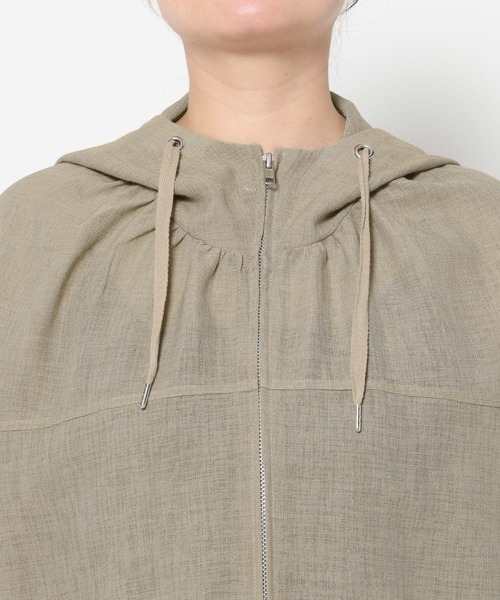 mysty woman（ミスティウーマン）の「シアーフードブルゾン 666530（パーカー・レディース・ベージュ/アイボリー/ブラック・FREE）」の12枚目の写真