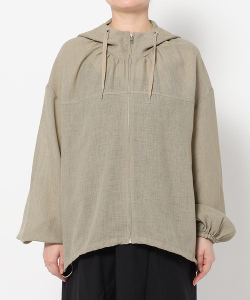 mysty woman（ミスティウーマン）の「シアーフードブルゾン 666530（パーカー・レディース・ベージュ/アイボリー/ブラック・FREE）」の17枚目の写真