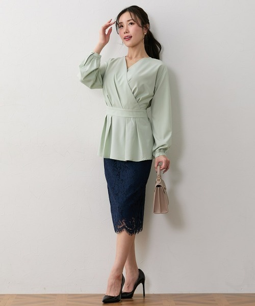 Nissen glamor(ニッセングラマー)の「【大きい胸専用】カシュクール風ブラウス(シャツ/ブラウス・レディース・ピンク/ネイビー/ライトグリーン・3L/LL/L/M/S)」の10枚目の写真