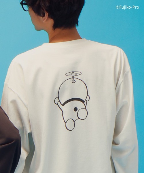 GLOBAL WORK(グローバルワーク)の「ドラえもん/ヘビロッTEE長袖/646963(Tシャツ/カットソー・メンズ・ダークグレー/ホワイト・MEDIUM/LARGE)」の1枚目の写真