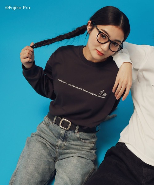 GLOBAL WORK(グローバルワーク)の「ドラえもん/ヘビロッTEE長袖/646963(Tシャツ/カットソー・メンズ・ダークグレー/ホワイト・MEDIUM/LARGE)」の2枚目の写真