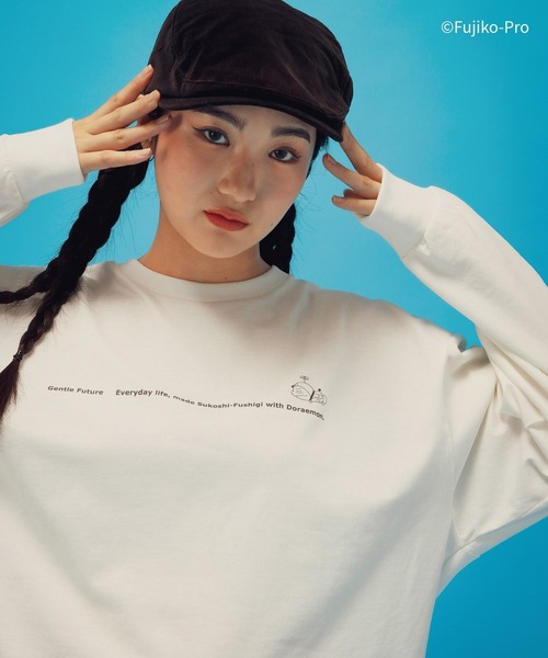 GLOBAL WORK(グローバルワーク)の「ドラえもん/ヘビロッTEE長袖/646963(Tシャツ/カットソー・メンズ・ダークグレー/ホワイト・MEDIUM/LARGE)」の6枚目の写真