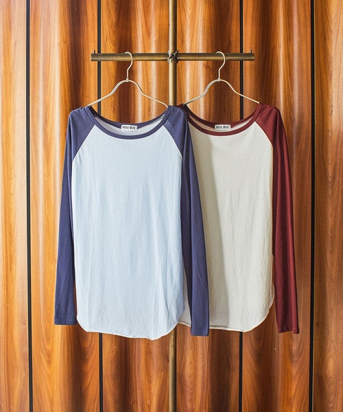 ROSE BUD(ローズバッド)の「COLOR BLOCK RAGLAN TEE(Tシャツ/カットソー・レディース・オフホワイト/ライトブルー・ONE SIZE)」の17枚目の写真