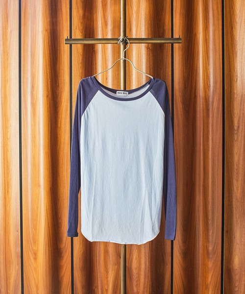 ROSE BUD(ローズバッド)の「COLOR BLOCK RAGLAN TEE(Tシャツ/カットソー・レディース・オフホワイト/ライトブルー・ONE SIZE)」の4枚目の写真