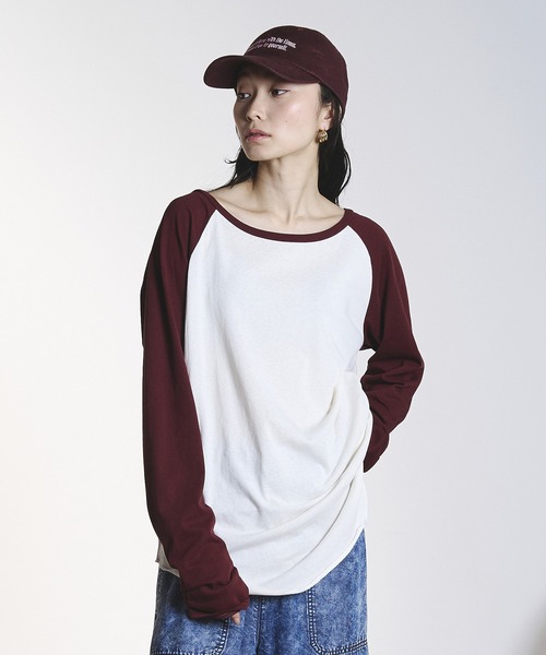ROSE BUD(ローズバッド)の「COLOR BLOCK RAGLAN TEE(Tシャツ/カットソー・レディース・オフホワイト/ライトブルー・ONE SIZE)」の5枚目の写真