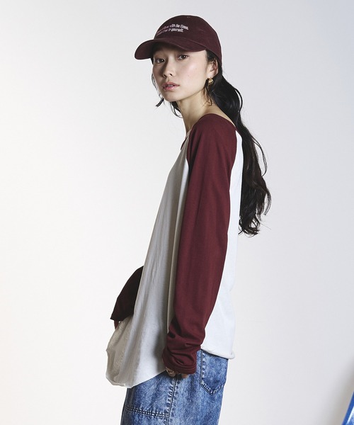 ROSE BUD(ローズバッド)の「COLOR BLOCK RAGLAN TEE(Tシャツ/カットソー・レディース・オフホワイト/ライトブルー・ONE SIZE)」の6枚目の写真