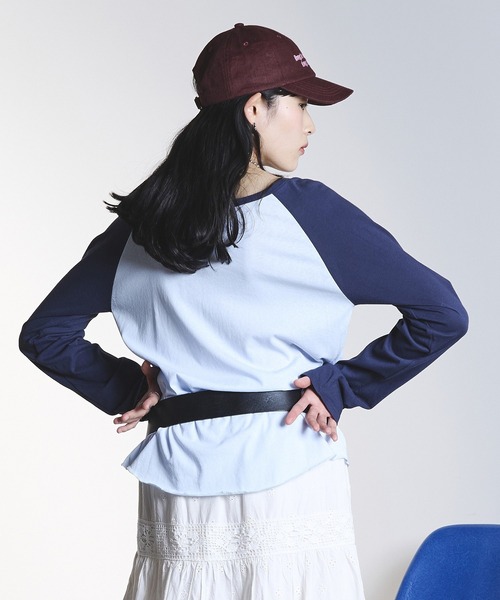 ROSE BUD(ローズバッド)の「COLOR BLOCK RAGLAN TEE(Tシャツ/カットソー・レディース・オフホワイト/ライトブルー・ONE SIZE)」の13枚目の写真