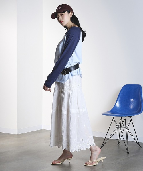 ROSE BUD(ローズバッド)の「COLOR BLOCK RAGLAN TEE(Tシャツ/カットソー・レディース・オフホワイト/ライトブルー・ONE SIZE)」の15枚目の写真