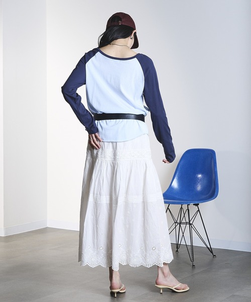 ROSE BUD(ローズバッド)の「COLOR BLOCK RAGLAN TEE(Tシャツ/カットソー・レディース・オフホワイト/ライトブルー・ONE SIZE)」の16枚目の写真