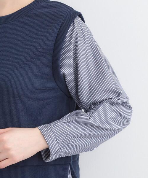 SHOO・LA・RUE(シューラルー)の「【S-LL/体型カバー】ストライプが爽やか ベストドッキングシャツワンピース(ワンピース・レディース・ブラック系4/ネイビー系4/ベージュ系その他7・04/03/02/01)」の20枚目の写真