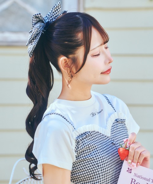 ReAmour(リアムール)の「ハート刺繍チビT(Tシャツ/カットソー・レディース・ブラック/ピンク・FREE)」の6枚目の写真
