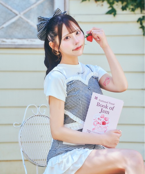 ReAmour(リアムール)の「ハート刺繍チビT(Tシャツ/カットソー・レディース・ブラック/ピンク・FREE)」の8枚目の写真
